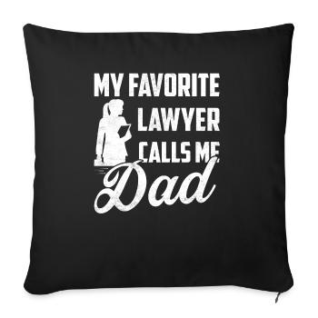 Mon avocat préféré m’appelle papa avocat - Housse de coussin décorative 45 x 45 cm - noir - Devant