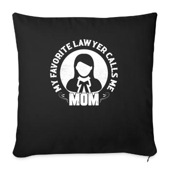 Mon avocat préféré m’appelle maman avocate - Housse de coussin décorative 45 x 45 cm - noir - Devant