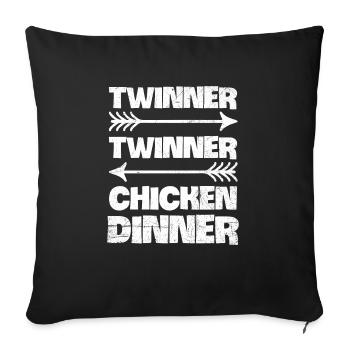 Twinner Twinner Huhn Abendessen Zitat für eine - Sofakissenbezug 45 x 45 cm - Schwarz - Vorne
