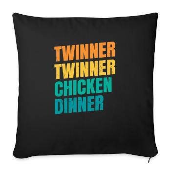 Twinner Twinner Huhn Abendessen Design für eine - Sofakissenbezug 45 x 45 cm - Schwarz - Vorne