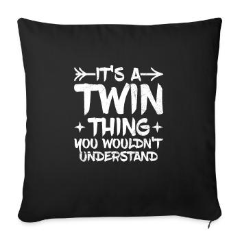 Zwillingsgeschwister Design für einen identischen - Sofakissenbezug 45 x 45 cm - Schwarz - Vorne