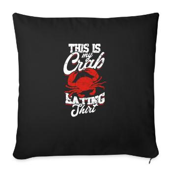C’est ma chemise mangeuse de crabe Crab Eater Fruits de mer - - Housse de coussin décorative 45 x 45 cm - noir - Devant