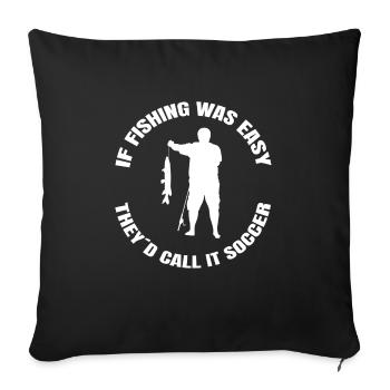 Pêche Pêche Hameçons Pêche Pêche - Housse de coussin décorative 45 x 45 cm - noir - Devant