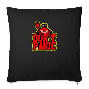 Don't Panic - Outdoors Crustacean Seafood Crab - Sofa pillowcase 17,3'' x 17,3'' (45 x 45 cm) - black - Front