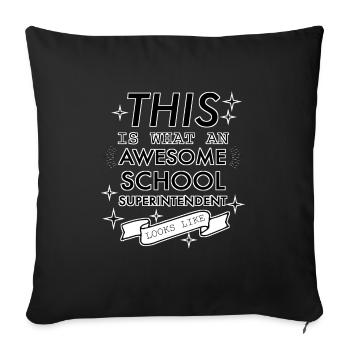 Super surintendant d’école cool drôle cadeaux - Housse de coussin décorative 45 x 45 cm - noir - Devant