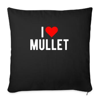I Love Mullet Shirt Geschenk Vokuhila - Sofakissenbezug 45 x 45 cm - Schwarz - Vorne