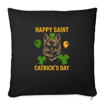happy saint catrick ́s day - Sofa pillowcase 17,3'' x 17,3'' (45 x 45 cm) - black - Front