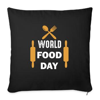 Journée mondiale de l’alimentation - Housse de coussin décorative 45 x 45 cm - noir - Devant