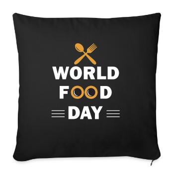 Journée mondiale de l’alimentation - Housse de coussin décorative 45 x 45 cm - noir - Devant