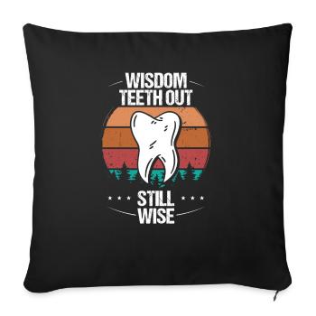 Vintage Wisdom Teeth Removal Surgery Funny Sarcasm - Sofa pillowcase 17,3'' x 17,3'' (45 x 45 cm) - black - Front