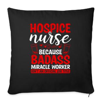 Infirmière en soins palliatifs Faiseur de miracles Soins infirmiers Essentiels - Housse de coussin décorative 45 x 45 cm - noir - Devant
