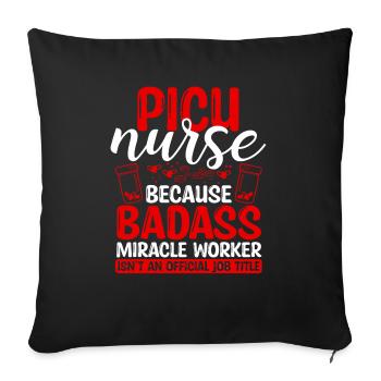 Picu Nurse Miracle Worker Nursing Essentials - Housse de coussin décorative 45 x 45 cm - noir - Devant