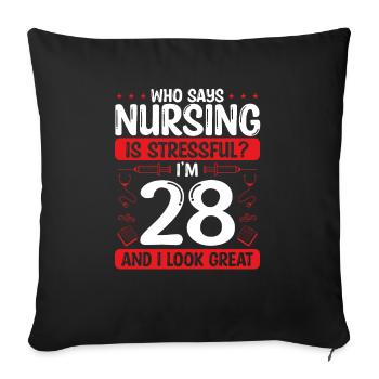 28 Birthday Nurses 28 Years Old Nurse for Work - Sofakissenbezug 45 x 45 cm - Schwarz - Vorne