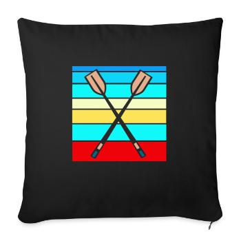 Retro Rowing Paddle Designs T-Shirt Present Gift - Sofa pillowcase 17,3'' x 17,3'' (45 x 45 cm) - black - Front