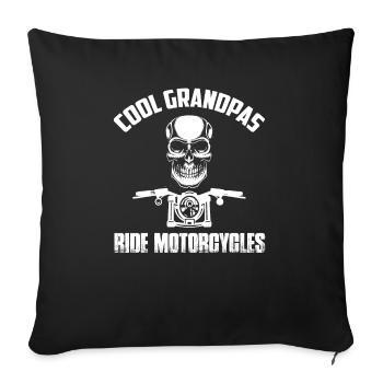 Cool Grandpas Ride Motos Motocycliste Motard - Housse de coussin décorative 45 x 45 cm - noir - Devant
