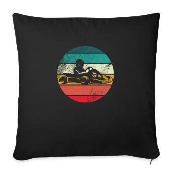 Kart Go-Kart Racing Go-Kart Kart Driver - Housse de coussin décorative 45 x 45 cm - noir - Devant
