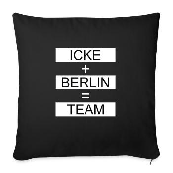Icke und Berlin - Sofakissenbezug 45 x 45 cm - Schwarz - Vorne
