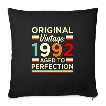 Original vintage 1992 at the age of Gift - Sofa pillowcase 17,3'' x 17,3'' (45 x 45 cm) - black - Front