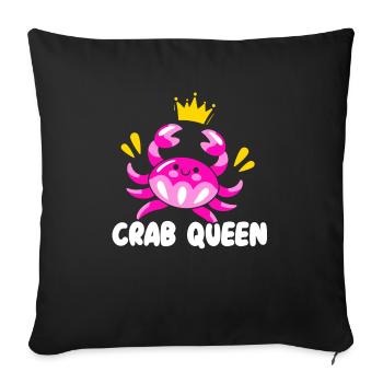 Crab Queen Crabulous Crabby Crab Whisperer - Sofa pillowcase 17,3'' x 17,3'' (45 x 45 cm) - black - Front