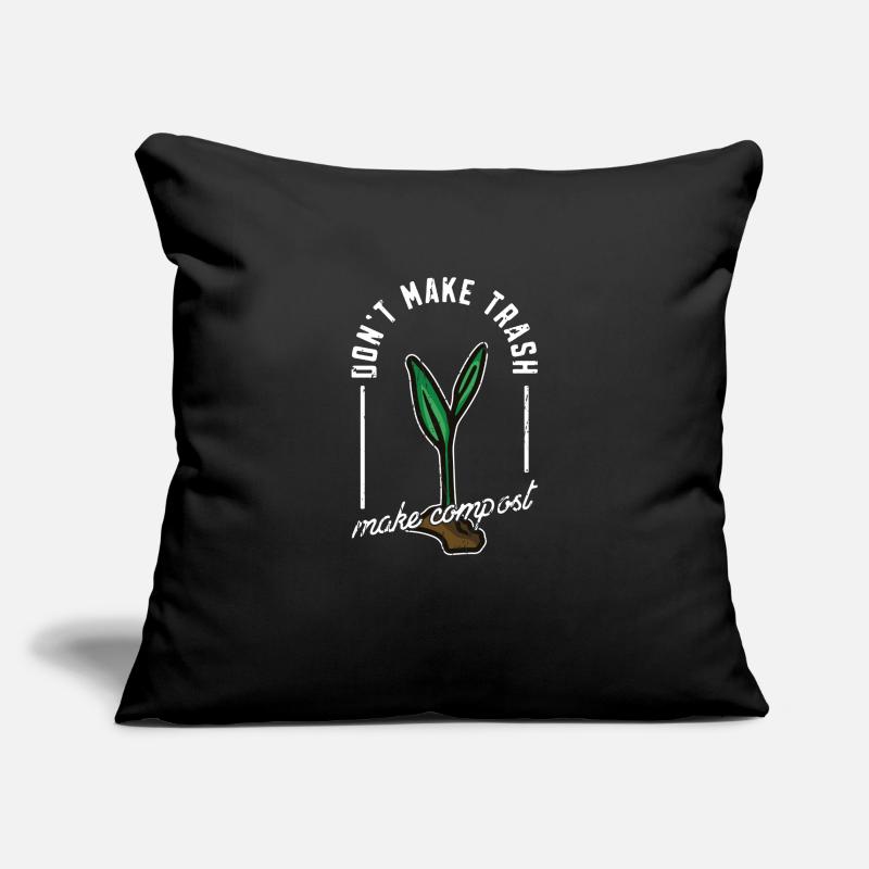 Ne faites pas de compost à la poubelle - Zéro déchet Housse de coussin décorative 45 x 45 cm