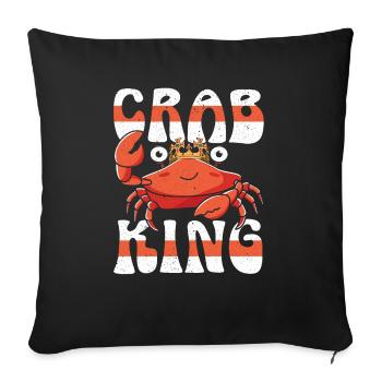 Crab King Crabulous Crabby Crab Whisperer - Sofa pillowcase 17,3'' x 17,3'' (45 x 45 cm) - black - Front