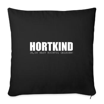 Hortkind ja du hast richtig gelesen - Sofakissenbezug 45 x 45 cm - Schwarz - Vorne