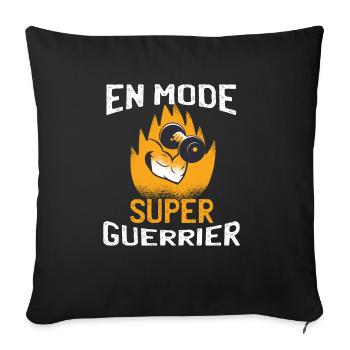 En mode super guerrier - Housse de coussin décorative 45 x 45 cm - noir - Devant