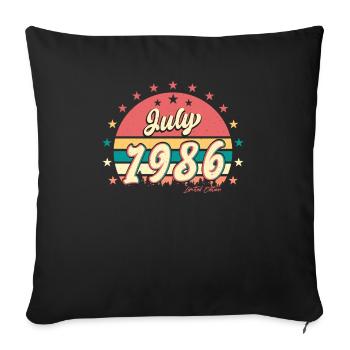 1986 Juli Beste Geschenkidee - Sofakissenbezug 45 x 45 cm - Schwarz - Vorne