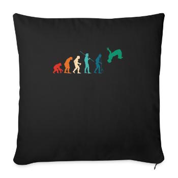 Vintage Retro Evolution Parkour Shirt Gift - Sofa pillowcase 17,3'' x 17,3'' (45 x 45 cm) - black - Front