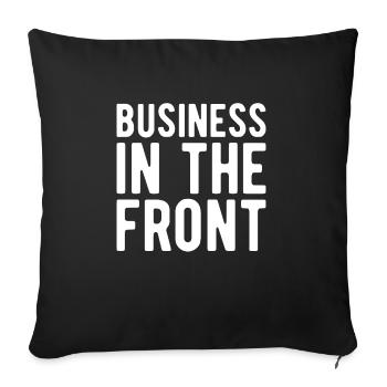 Affaires dans la moustache avant - Housse de coussin décorative 45 x 45 cm - noir - Devant