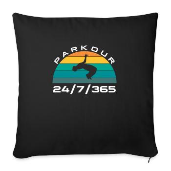 Parkour 24/7/365 Chemise Cadeau - Housse de coussin décorative 45 x 45 cm - noir - Devant