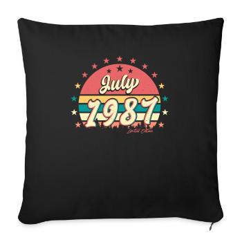 1987 Juli Beste Geschenkidee - Sofakissenbezug 45 x 45 cm - Schwarz - Vorne