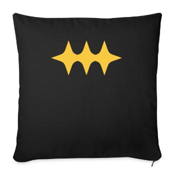 Trois étoiles jaune - Housse de coussin décorative 45 x 45 cm - noir - Devant