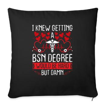 BSN Nursing Graduation Nursing Student Graduate - Sofa pillowcase 17,3'' x 17,3'' (45 x 45 cm) - black - Front