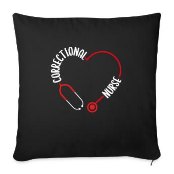Infirmière correctionnelle Stéthoscope Infirmières Infirmières Infirmières - Housse de coussin décorative 45 x 45 cm - noir - Devant