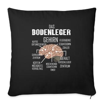 BODENLEGER Spruch Beruf Sarkasmus Lustig Humor - Sofakissenbezug 45 x 45 cm - Schwarz - Vorne