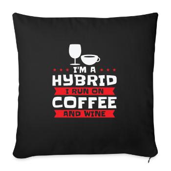 Coffee Wine Hybrid Alcohol Coffee Addict - Sofa pillowcase 17,3'' x 17,3'' (45 x 45 cm) - black - Front