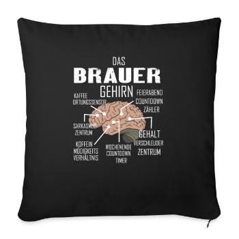 BRAUER Spruch Beruf Sarkasmus Lustig Humor - Sofakissenbezug 45 x 45 cm - Schwarz - Vorne