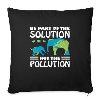 Earth Day Elephant Saying Environment Climate Gift Idea - Sofa pillowcase 17,3'' x 17,3'' (45 x 45 cm) - black - Front
