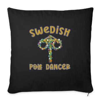 Midsommar Suède Midsummer Festival Funny Maypole - Housse de coussin décorative 45 x 45 cm - noir - Devant
