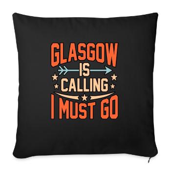 Cadeau de voyage à Glasgow - Housse de coussin décorative 45 x 45 cm - noir - Devant