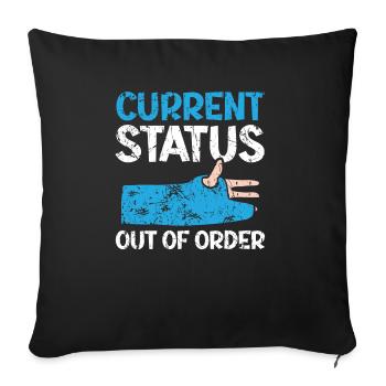 État actuel Récupération des mains cassées en panne - Housse de coussin décorative 45 x 45 cm - noir - Devant