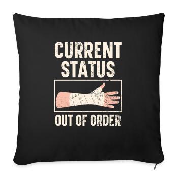 État actuel Récupération des mains cassées en panne - Housse de coussin décorative 45 x 45 cm - noir - Devant