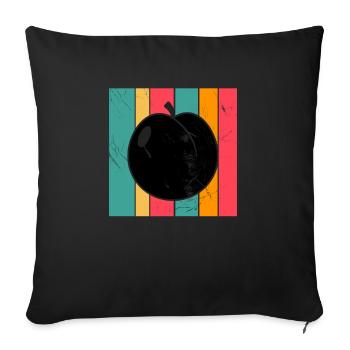 Apricot Fruit Lover Retro Veggie Diet Gift idea - Sofa pillowcase 17,3'' x 17,3'' (45 x 45 cm) - black - Front