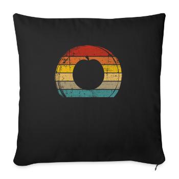 Apricot Fruit Lover Retro Veggie Diet Gift idea - Sofa pillowcase 17,3'' x 17,3'' (45 x 45 cm) - black - Front