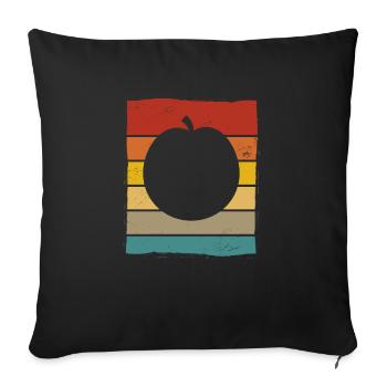 Apricot Fruit Lover Retro Veggie Diet Gift idea - Sofa pillowcase 17,3'' x 17,3'' (45 x 45 cm) - black - Front