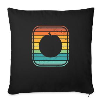 Apricot Fruit Lover Retro Veggie Diet Gift idea - Sofa pillowcase 17,3'' x 17,3'' (45 x 45 cm) - black - Front
