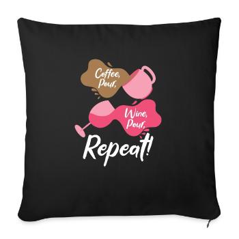 Coffee Wine Drinking Alcohol Coffee Enthusiast - Sofa pillowcase 17,3'' x 17,3'' (45 x 45 cm) - black - Front