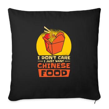 Asian Food Chinese Food Fan Noodle Foodie - Sofa pillowcase 17,3'' x 17,3'' (45 x 45 cm) - black - Front