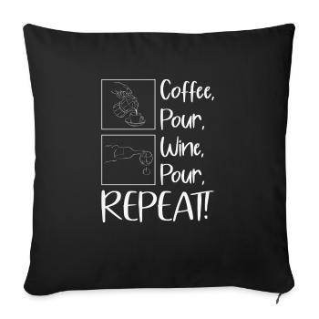 Coffee Wine Drinking Alcohol Coffee Enthusiast - Sofa pillowcase 17,3'' x 17,3'' (45 x 45 cm) - black - Front